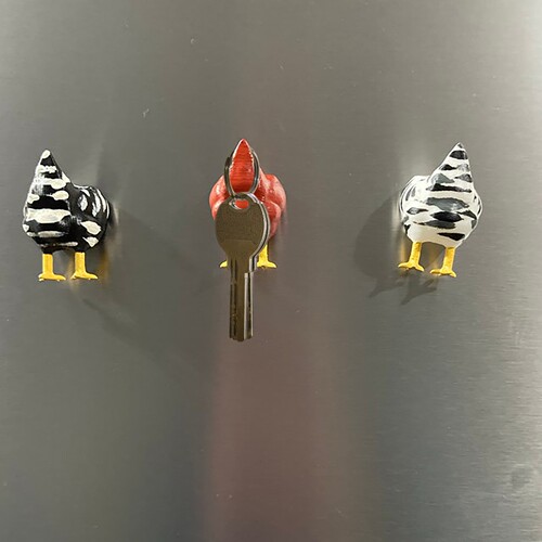 Cross-border new creative resin craft refrigerator magnet chicken butt key hanging household daily practical goodies small gifts