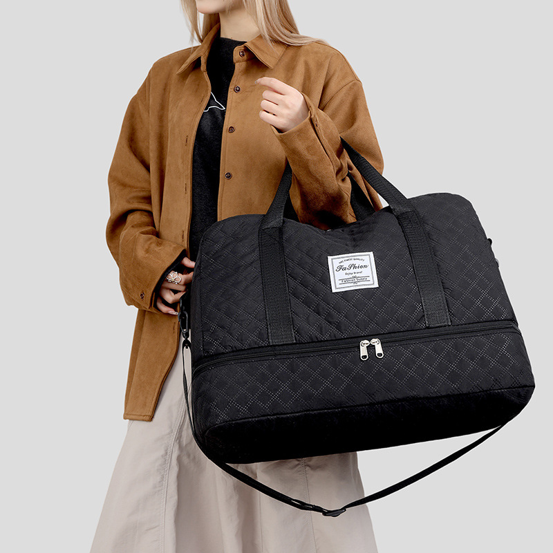 Bolsa de viaje de moda 2026 nueva simple separación seca y húmeda se puede ajustar la barra de tracción bolsa de ejercicio de gran capacidad de expansión bolsa de almacenamiento