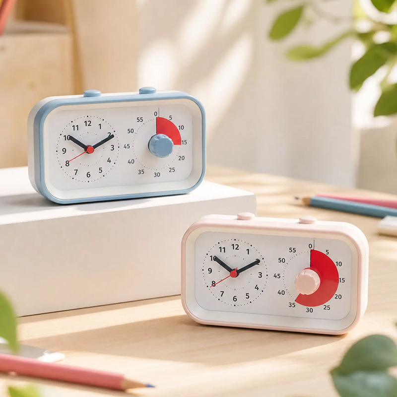 Visual Dual-Screen Timer for Primary School Students, Self-Discipline Timer for Children, Dedicated Learning Timer Alarm Clock, Two-In-One Time Management Visual Dual-Screen Timer for Primary School Students, Self-Discipline Timer for Children, Dedicated Learning Timer Alarm Clock, Two-In-One Time Management