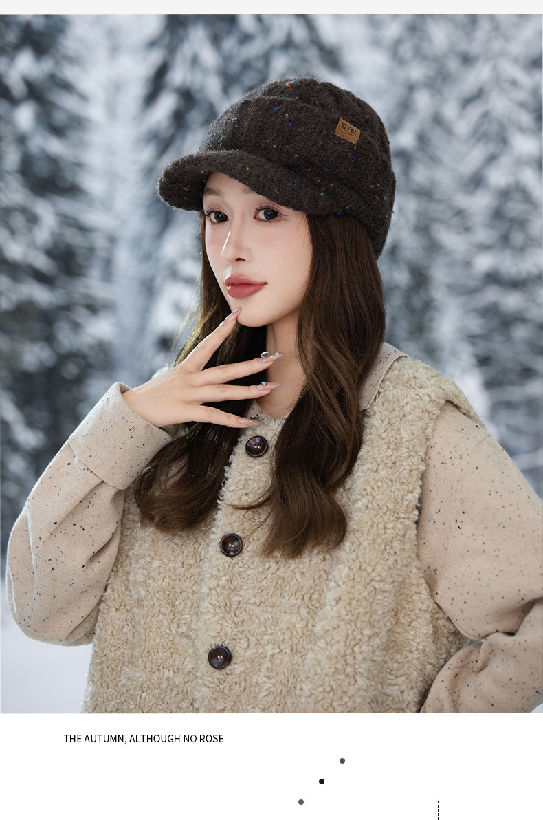Warm Men's Sequin Duckbill Cap With Ear Protection For Winter_voghion.com