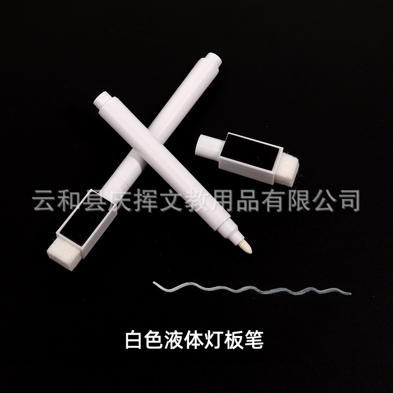 Directo de fábrica pizarra pluma soluble en agua tiza líquida borrable luz LED tablero de la pluma con el cepillo magnético rotulador