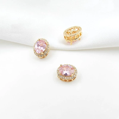 Zərgərlik ara hissələri — Bracelet Beading Material - style-13-pink-zirconium-9511mm-gold