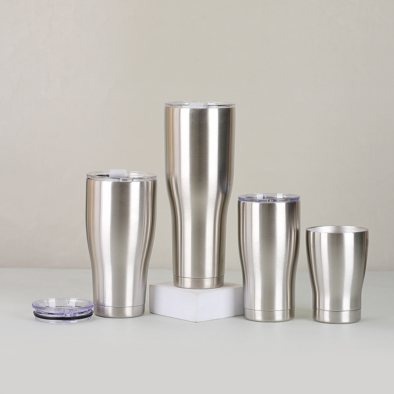 定制不锈钢腰型汽车杯 大容量真空双层保温杯 便携车载保冷冰霸杯