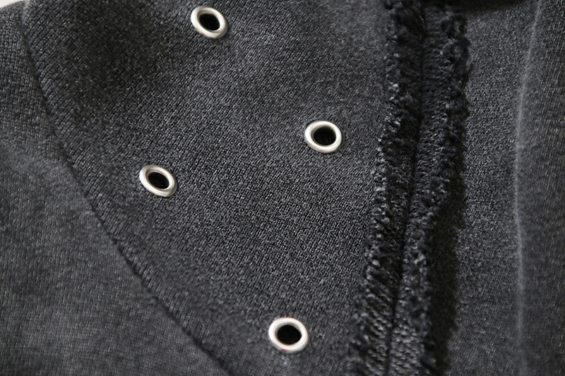 Herrenbekleidung, modischer, gewaschener Batik-Reißverschluss, Haifisch-Maske, Strickjacke mit Kapuze, lässige Großformatjacke_voghion.com