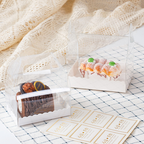 Transparent long portable cake roll packaging box Swiss towel roll packaging box mousse cake dessert pastry box