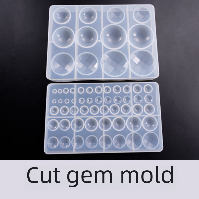Crystal Resin Mold Time Gem Stone Sticker Pendant Facet Rhombus Round Gem Oval Handmade Material