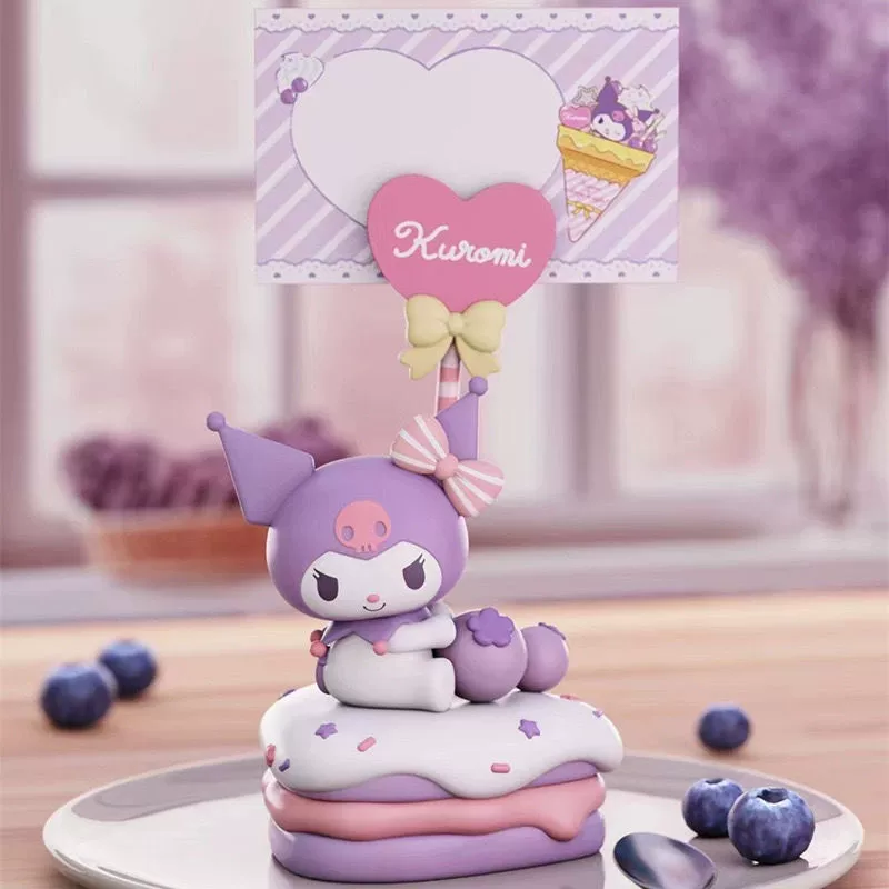 Sanrio: стикеры-закладки в виде десерта, слепой бокс, фигурка Kulomi Melody Yugui dog, настольные стикеры-украшения, подарок на день рождения