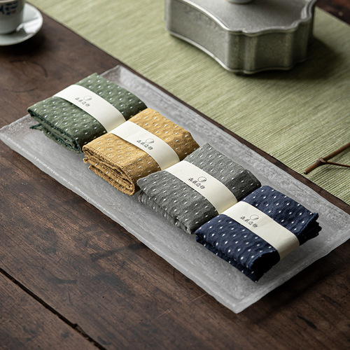 Thickened cotton and linen tea towels, tea cloths, absorbent rags, tablecloths, pot towels, tea table mats, kung fu tea set accessories