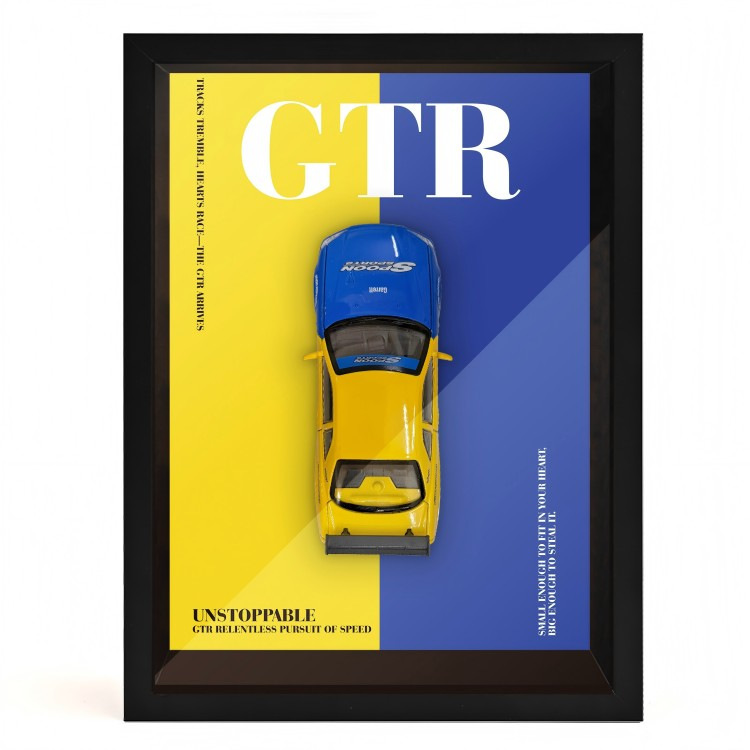 Pintura colgante tridimensional, modelo de coche de aleación, decoración exquisita de alta gama, decoración de pared para el hogar, decoración de modelo de regalo para niño con luz, transfronterizo