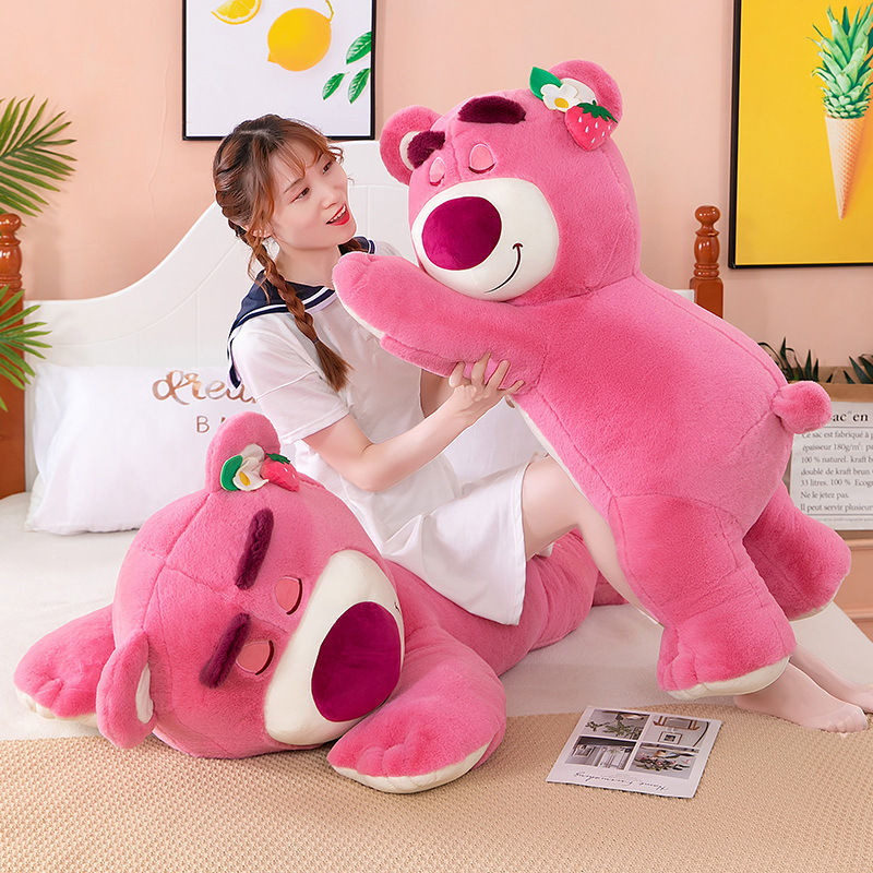 趴姿草莓熊公仔毛绒玩具大号趴趴熊长条睡觉抱枕玩偶熊送女生礼物|undefined