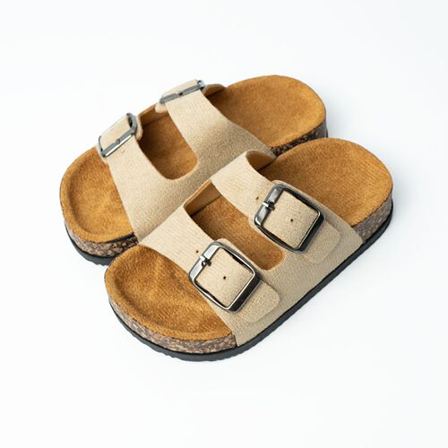Children's BOBKEEN Shoes Water-Resistant Cotton Retro Summer New Double Buckle Adjustable Outer Wear Thick Sole Non-Slip Slippers for Boys