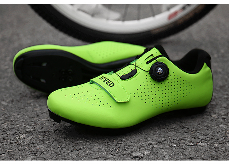 Heren fietsschoenen Fietsschoenen Ademende schoenplaatjes Compatibele indoor fietsschoenen_voghion.com