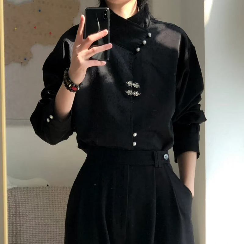 Chinese Style Trendy Men's Shirts Spring and Autumn New Loose Versatile Solid Color Trendy Casual Shirts High Street Niche Jackets