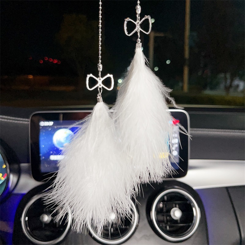 Car Pendant, Car-mounted Beautiful Feather Pendant, Creative Rearview Mirror, Car Pendant, Decoration, Car Supplies Car Pendant, Car-mounted Beautiful Feather Pendant, Creative Rearview Mirror, Car Pendant, Decoration, Car Supplies