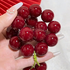 红色樱桃车厘子红菩提根手串朱红菩提籽佛珠手串佛珠念珠女生手持