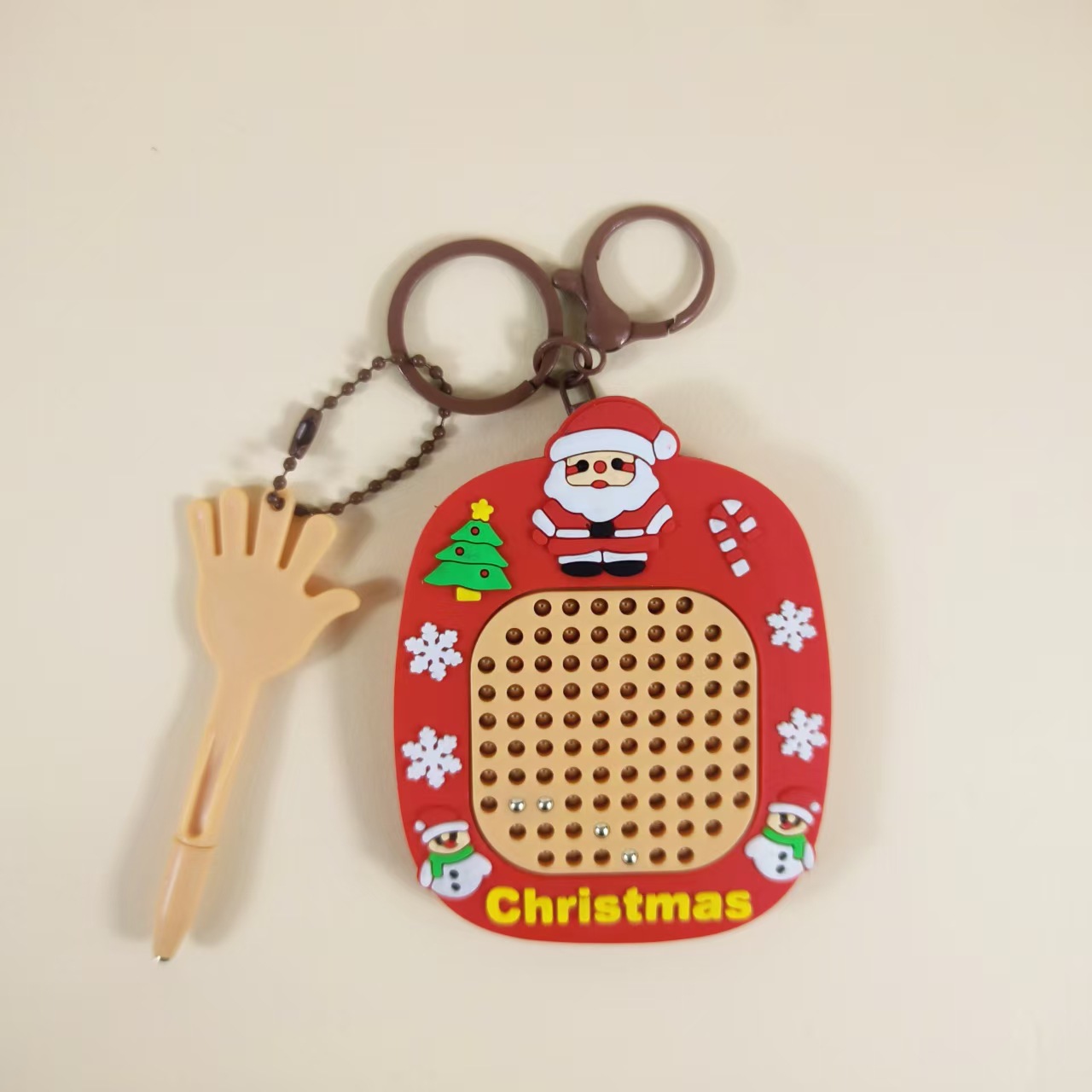 【Papá Noel】Tablero de dibujo magnético con bolas de acero + laberinto con bolas rodantes en la parte posterior (embalaje en bolsa OPP)