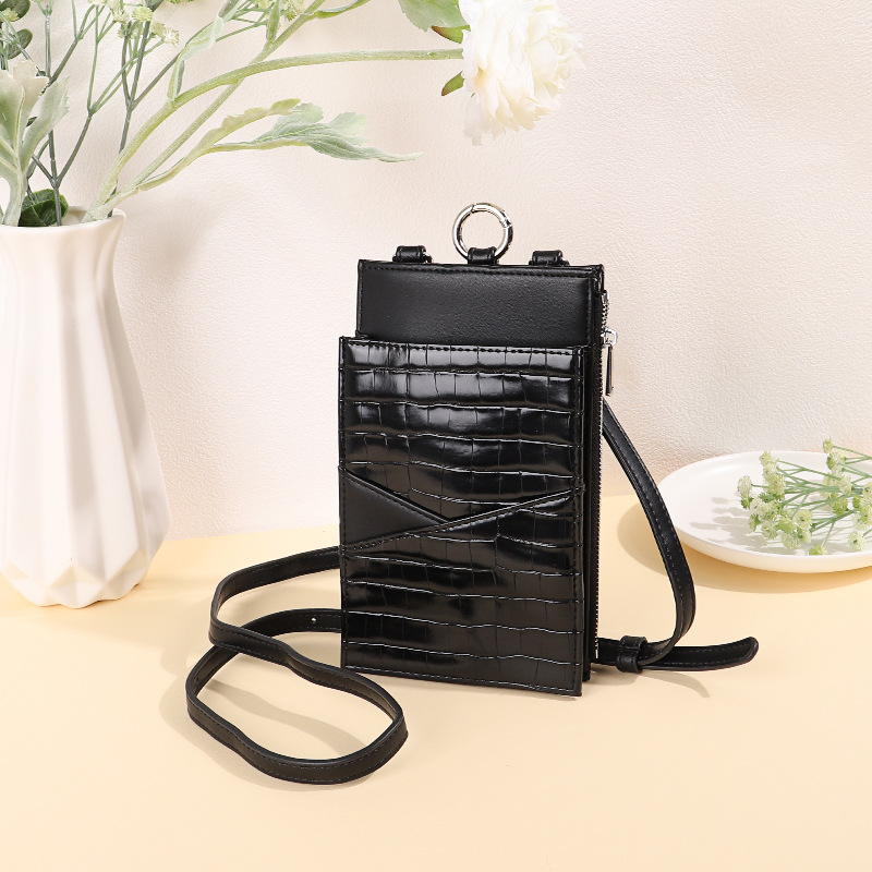 2024 nuevo bolso de mensajero de un solo hombro pequeño bolso pequeño de rombo de estilo japonés fresco bolso de teléfono móvil de mujer con patrón de piedra