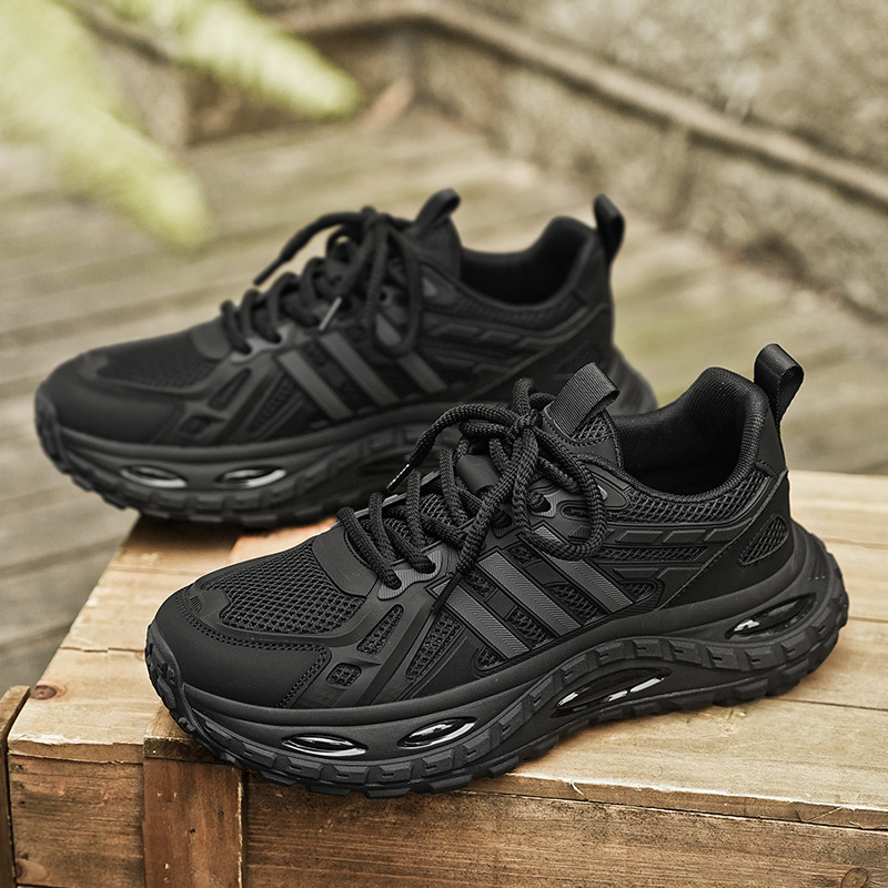 Personalidad de verano para hombres, suela de palomitas de maíz, malla, zapatos de papá transpirables, zapatos deportivos para correr para hombres de moda, zapatos pegajosos para hombres