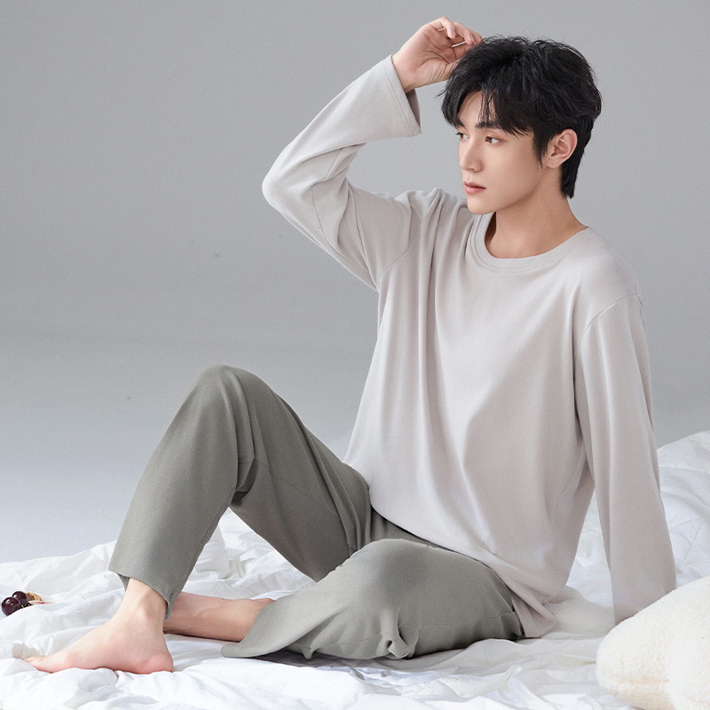 Pijamas para hombres otoño-invierno 2025 nuevo hombre de ternero grueso invierno molido azul conjunto de ropa de casa invierno