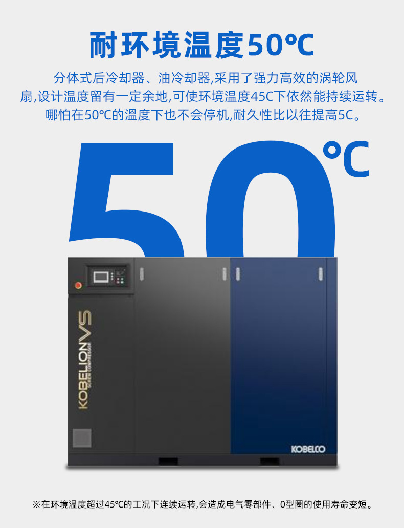Japan Kobelco VS Series Micro Oil Screw Air Compressor High Exhaust Permanent Magnet Variable Frequency Air Compressor 75-90kw