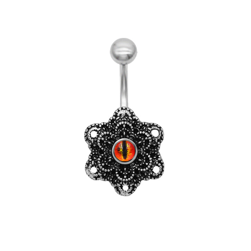 Piercing ombelico fiore nero gioiello per piercing_voghion.com