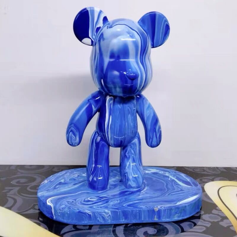 Fluid Pigment Pooh Bear Handmade DIY Vinyl Doll: Can Be Decorated with Rhinestones, Graffiti-Style Art, or Colored as a Customizable Display Piece