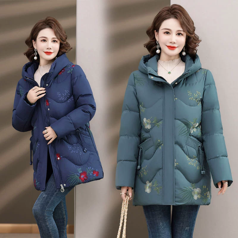 2023 Зимний новый пуховик для мамы среднего возраста, женский короткий зимний теплый пуховик для пожилых людей