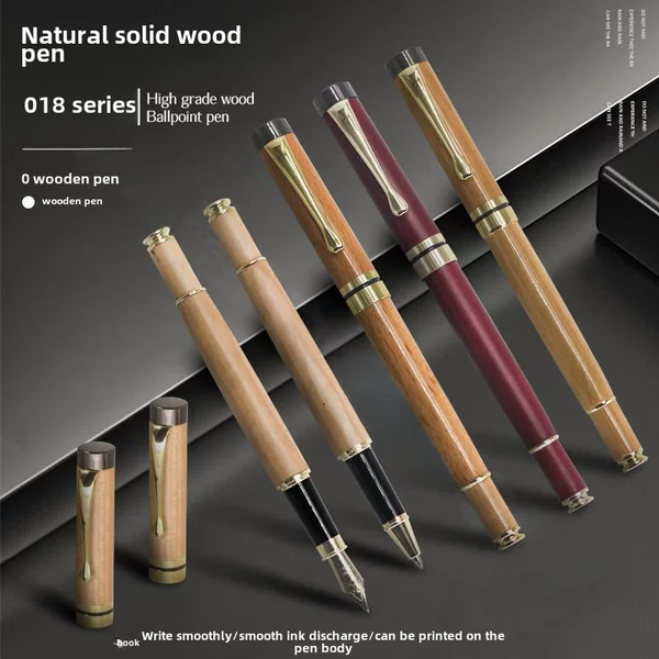 2026 Creative Retro High-End Wooden Pen Source Manufacturer Business Meeting Office Gift Stationery Wooden Ballpoint Pen