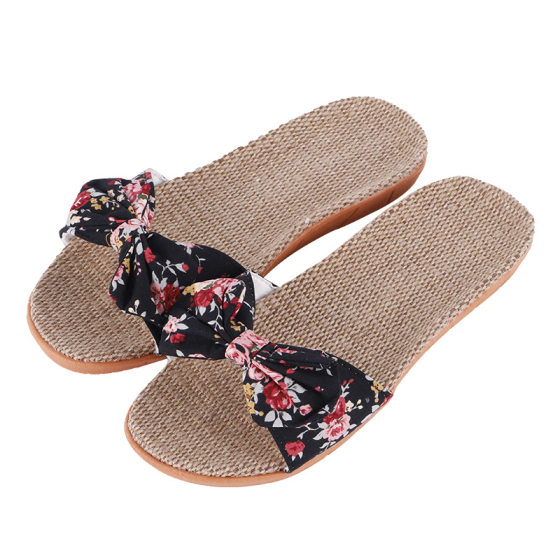 Cross-border a generation of wholesale in stock slippers women summer linen indoor home slippers ladies