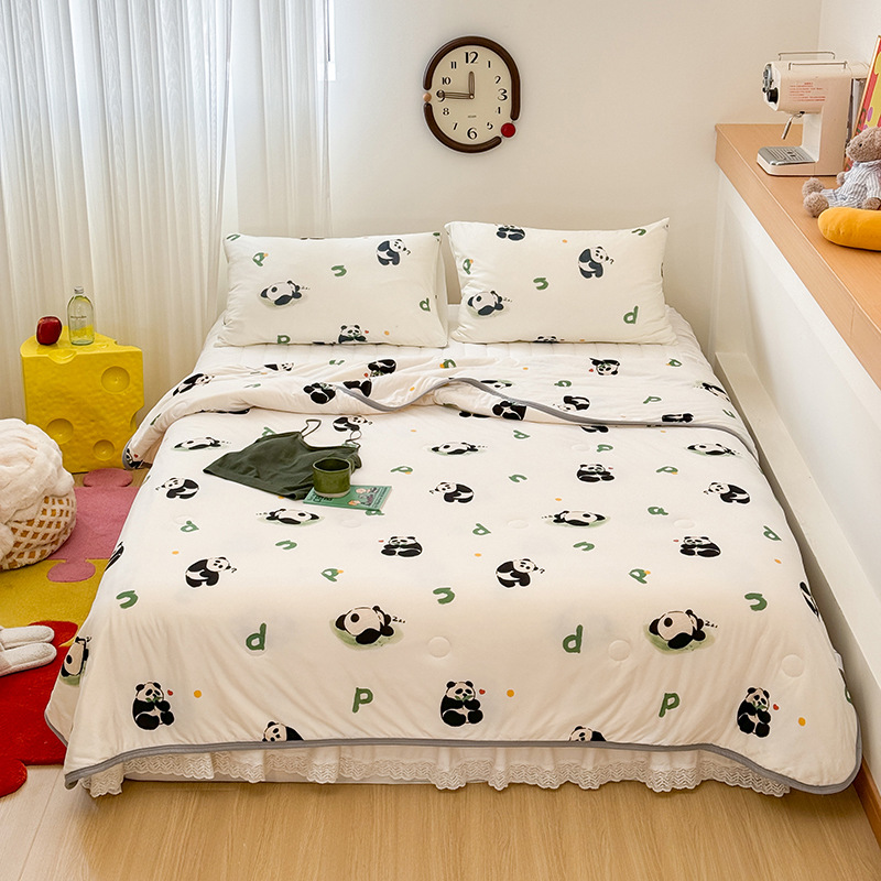 Colcha fresca de verano para niños de clase A, dormitorio de estudiantes, lavadora de aire acondicionado, colcha delgada de verano, núcleo cuatro
