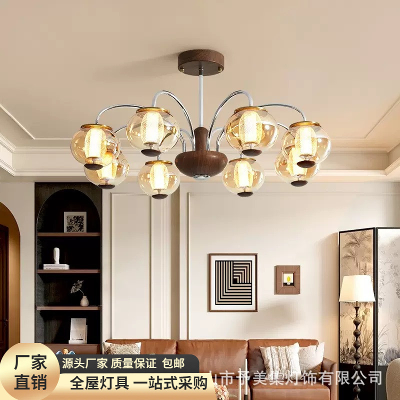 法式中古客厅吊灯vintage美式复古餐厅书房卧室设计师护眼房间灯
