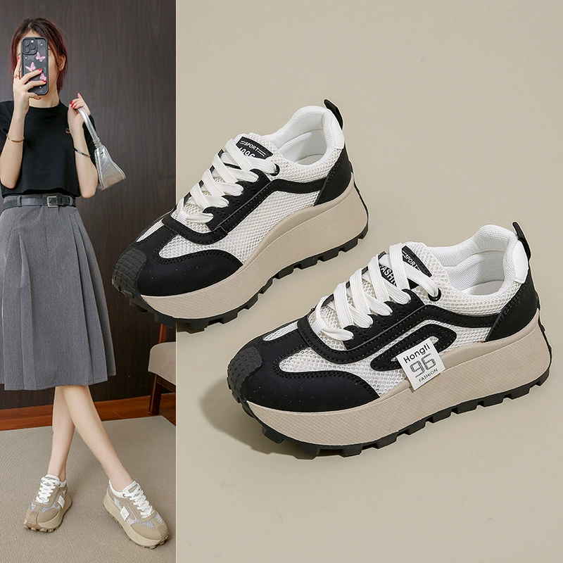 Ins Корейская версия полой обуви папы для женщин 2025 лето новая дышащая легкая студенческая повседневная спортивная обувь HL875-2