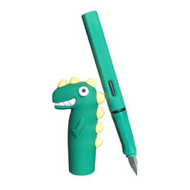 可爱卡通偏心钢笔小学生儿童正姿钢笔可吸墨水换墨囊恐龙练字奖品