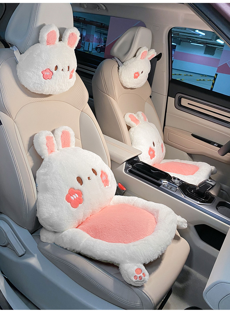 Car headrest neck pillow a pair of summer plush car pillow cute cartoon Four Seasons universal car pillow for women