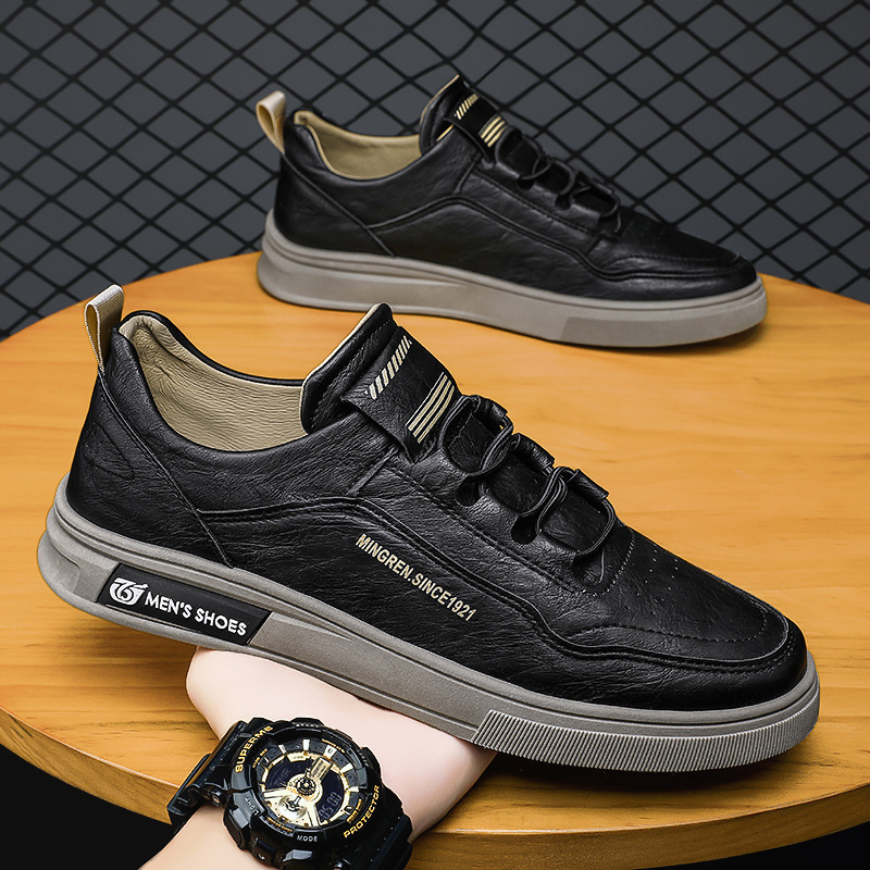 Summer Men's Shoes Black Labor Protection Work Sneakers Soft Sole Non-Slip Men's Kitchen Oil-Proof and Waterproof Work Casual Leather Shoes