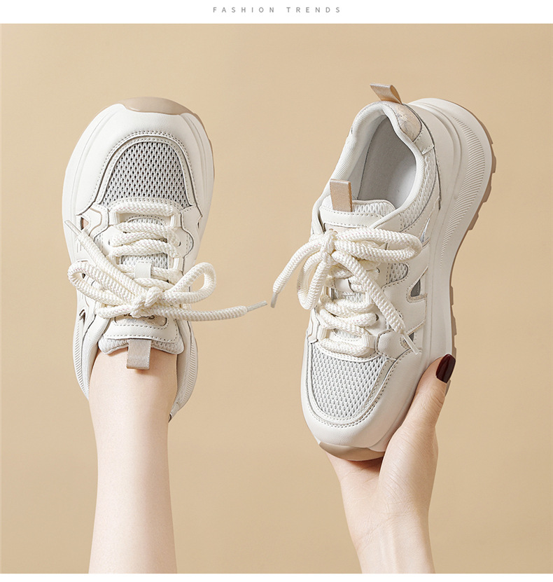 Giày sneaker nữ đế dày da thật thoáng khí kiểu dáng xu hướng mùa hè 2026, dép quai hậu khoét lỗ — 7218 mét xám, Màu mơ 7218 chi tiết 10