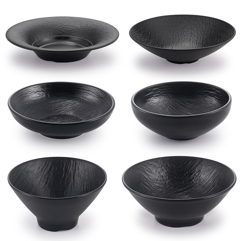 A5 Melamine Noodle Bowl Black Wood Grain Imitation Porcelain Tableware Wholesale Customization Can Be Printed with Logo Kaiboya Commercial Plastic Bowl A5 Melamine Noodle Bowl Black Wood Grain Imitation Porcelain Tableware Wholesale Customization Can Be Printed with Logo Kaiboya Commercial Plastic Bowl