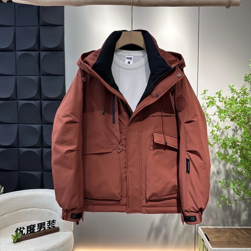 【国标绒】冬季新款羽绒服男士韩版连帽工装防风保暖外套冬装男士|undefined