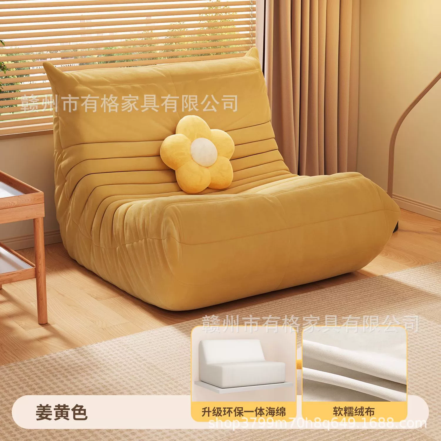 Sofa modern minimalist sponge sofa, cloth upholstery, storage system, multi-size (single–three-seater)