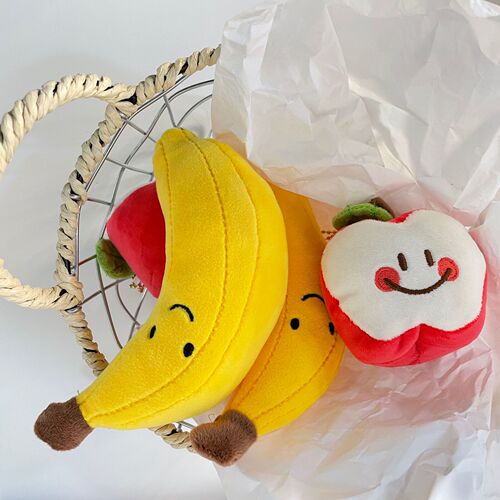 Cute children's creative fruit plush toy banana apple doll pendant keychain GJ181