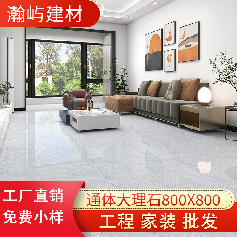 广东佛山奢石通体大理石瓷砖800x800地砖客厅卧室防滑耐磨地板砖