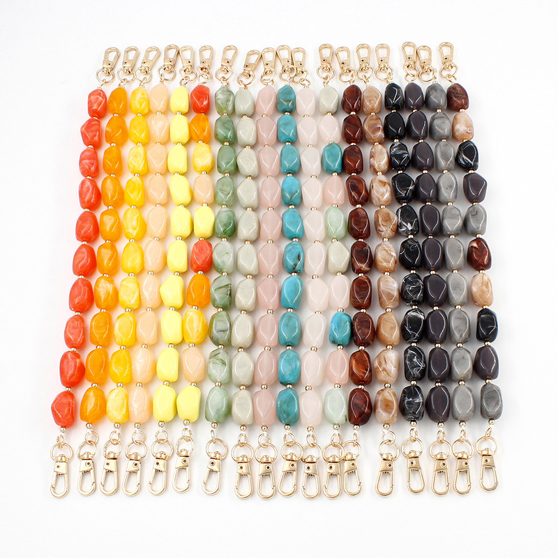 Factory Direct Sale of Irregular-Shaped Acrylic Handbag Chain, Color-Blocking Beaded Handbag Chain, DIY Accessory Bag Chain, Single Purchase Bag Strap
