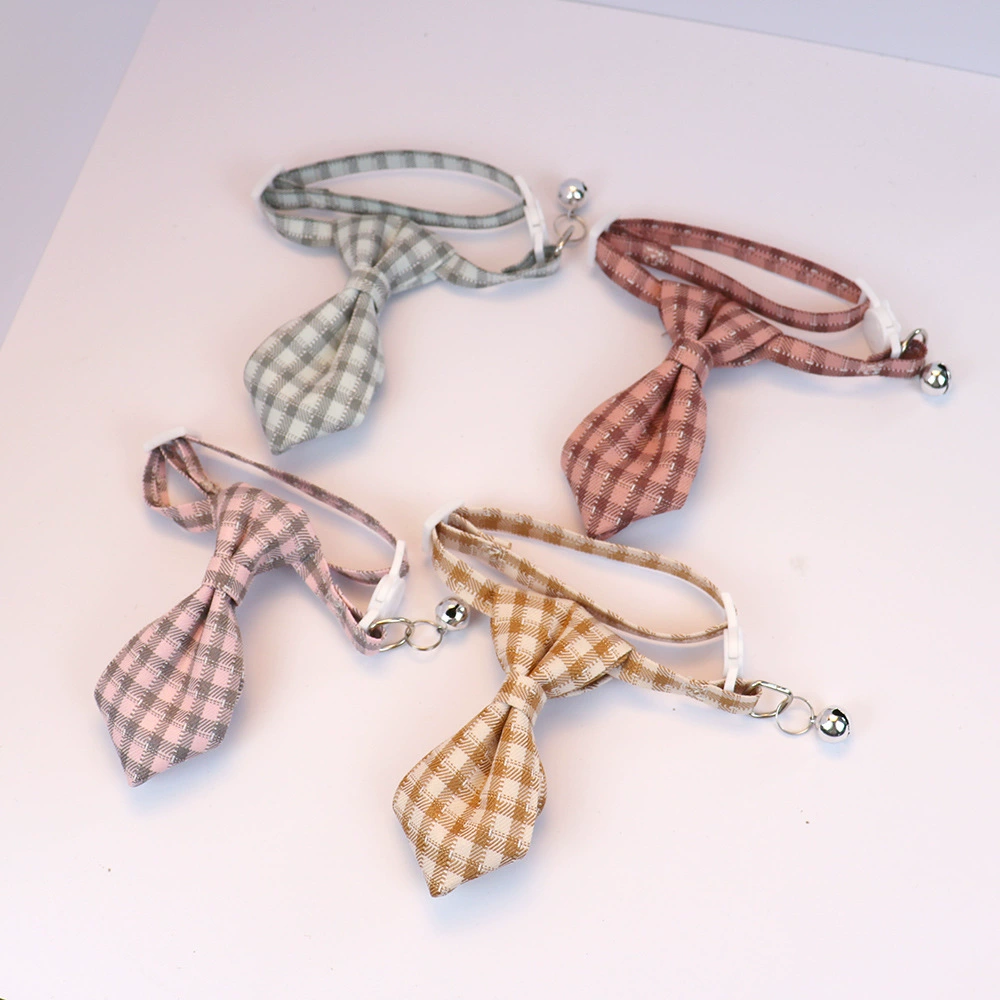 2025 новый ошейник для питомца, клетчатый галстук-бабочка для собаки, украшение для кошки в стиле JK, прямые продажи от производителя