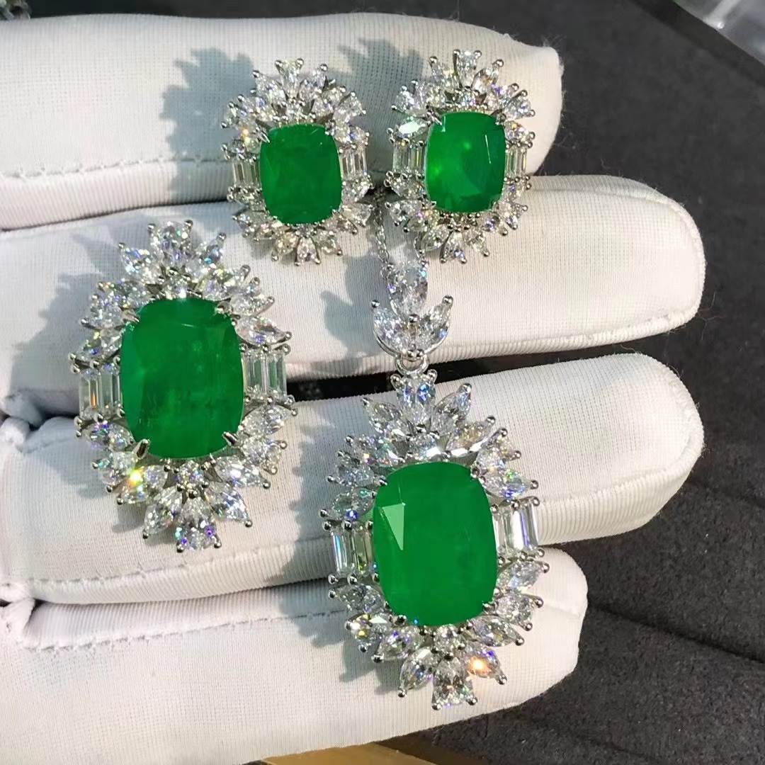 Colgante de esmeralda sintética de alta calidad 10 quilates VVS grado D color 3EX colgante de colgante de venta caliente transfronterizo