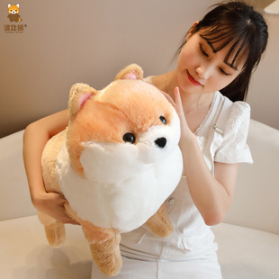 Cross-border posture furry short-legged Pomeranian Wang Xingren dog doll pillow plush toy children's gift generation