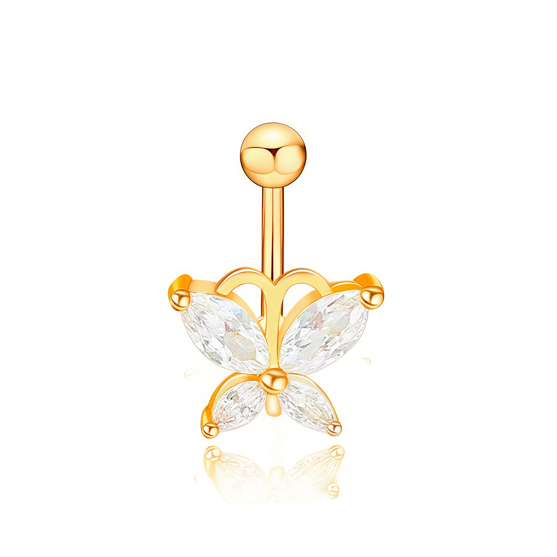 Piercing para ombligo de acero inoxidable con corazón y lazo_voghion.com