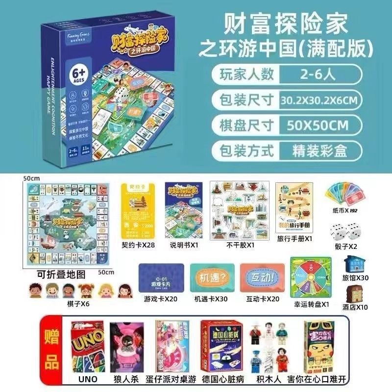 正版大号富翁游戏棋经典豪华升级版成年桌游学生儿童聚会桌游包邮|undefined