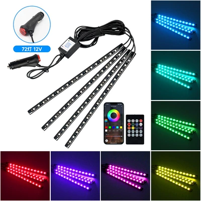light voice control rhythm atmosphere – Other lights - one-to-four-72-light-remote-control-app-cigarette-lighter-head-colorful