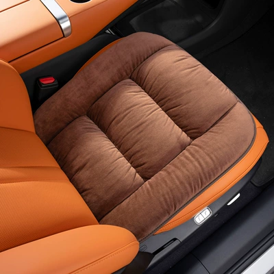 Seat cushion, seat cover Warm Anti-Slip Single-Piece Seat Cushion - checkered-flannel-chestnut-brown-front-row-1-piece