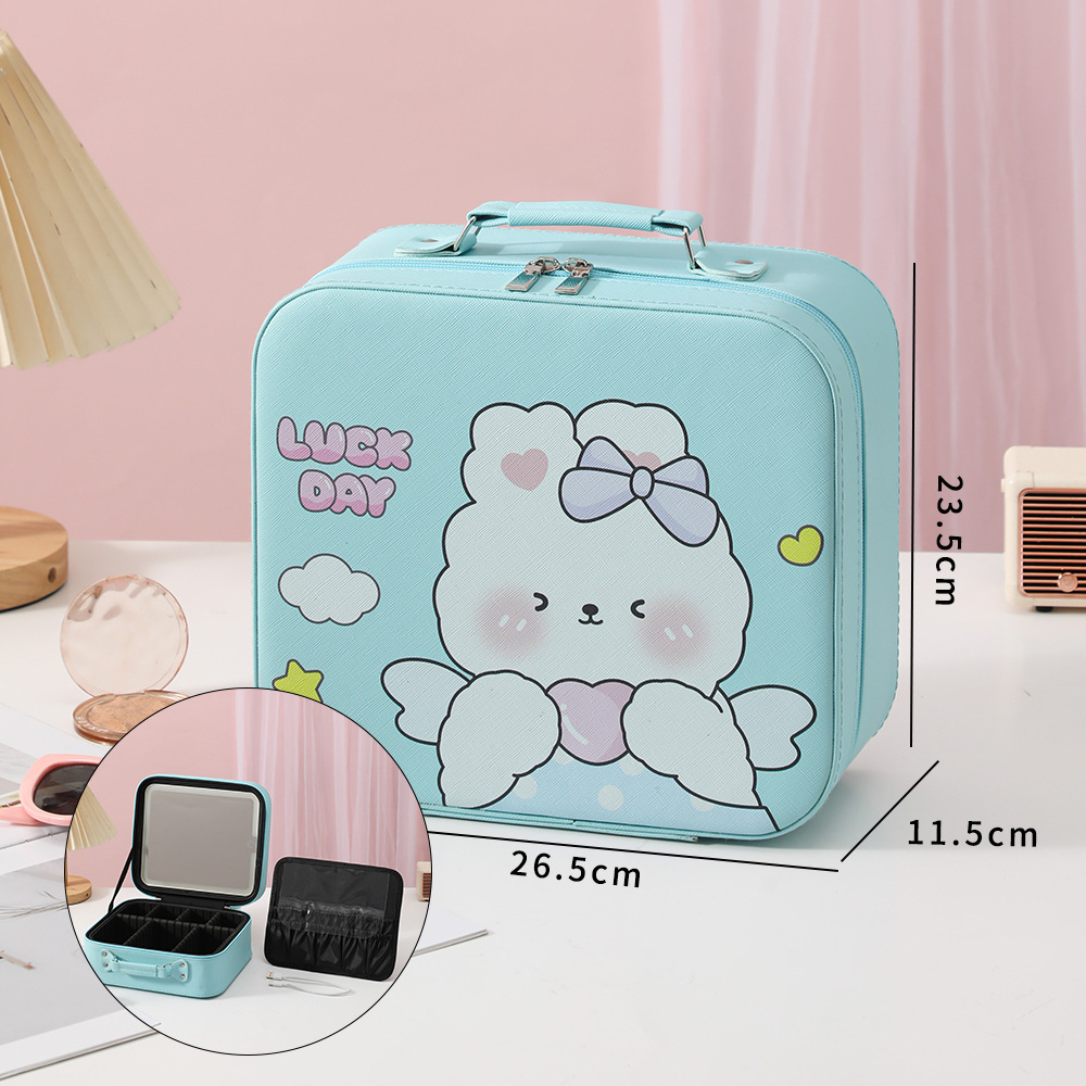 Caja de maquillaje de lámpara LED portátil de alta calidad sensación de viaje bolsa de maquillaje de almacenamiento nueva bolsa de maquillaje de gran capacidad de lujo ligero